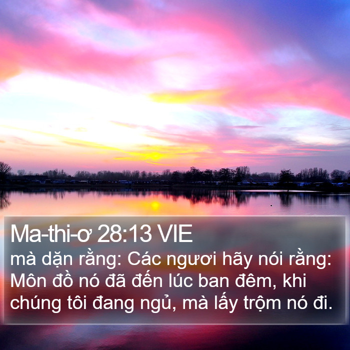 Ma-thi-ơ 28:13 VIE Bible Study