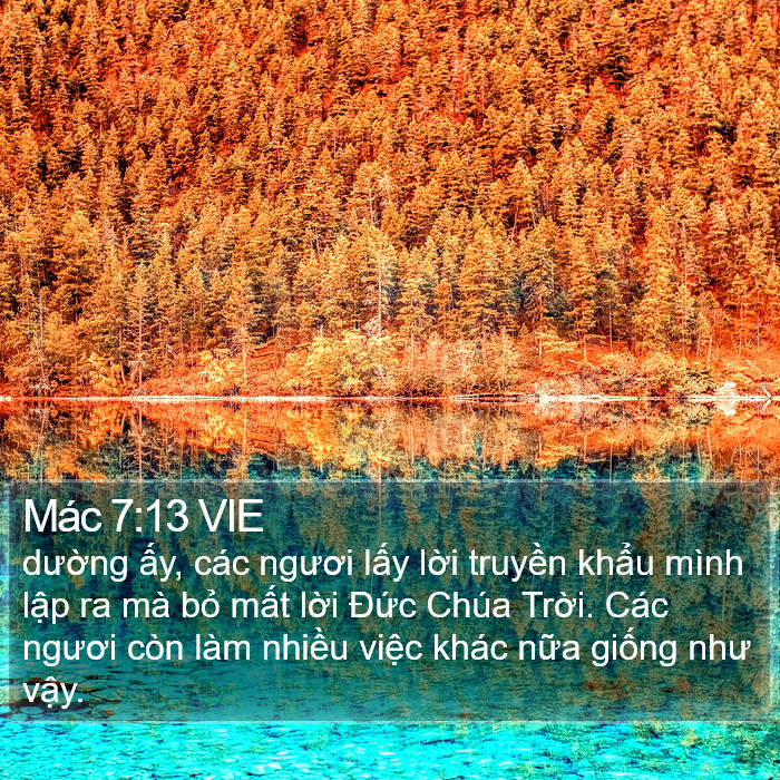 Mác 7:13 VIE Bible Study