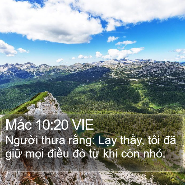 Mác 10:20 VIE Bible Study
