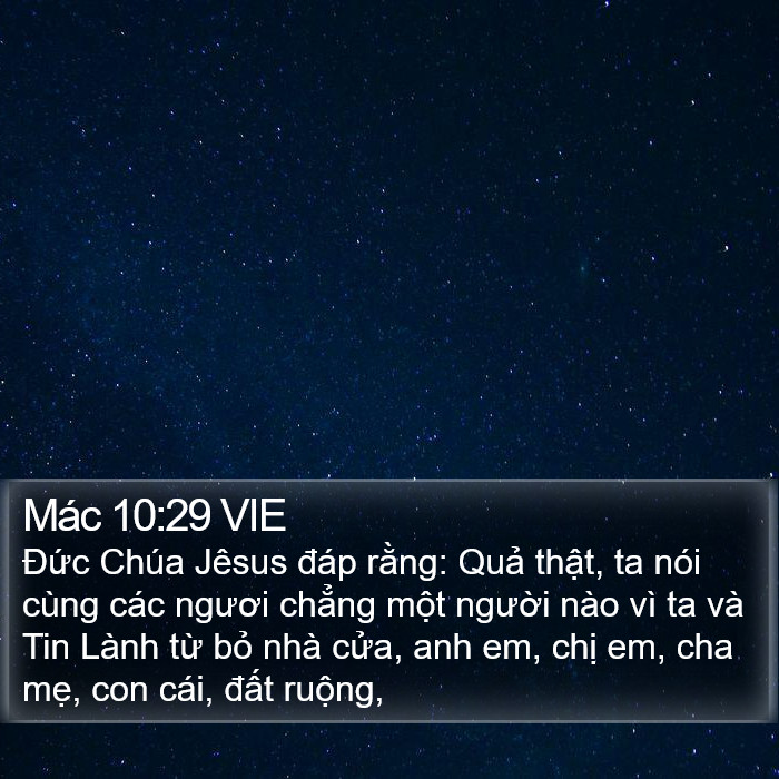 Mác 10:29 VIE Bible Study