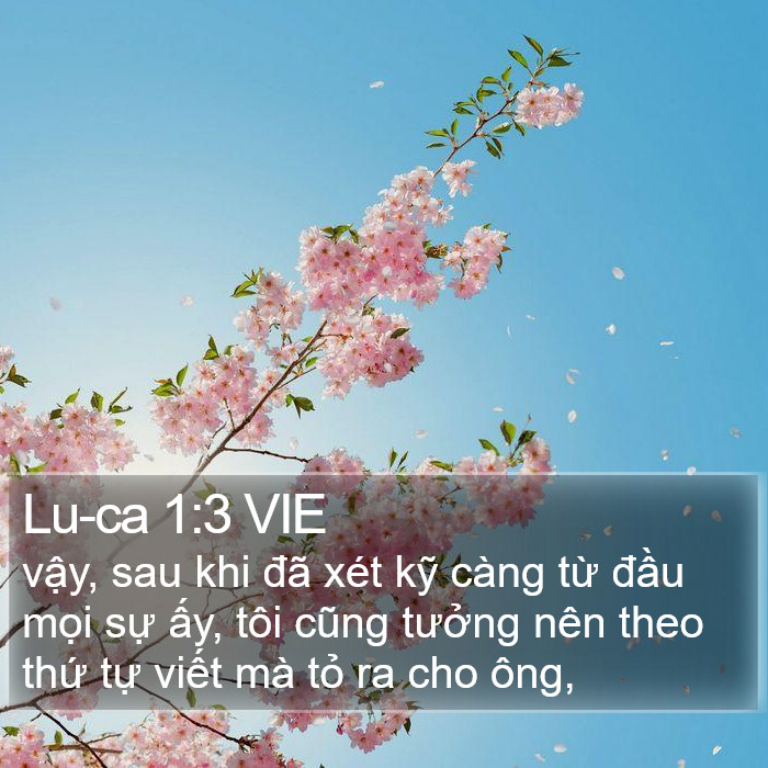 Lu-ca 1:3 VIE Bible Study