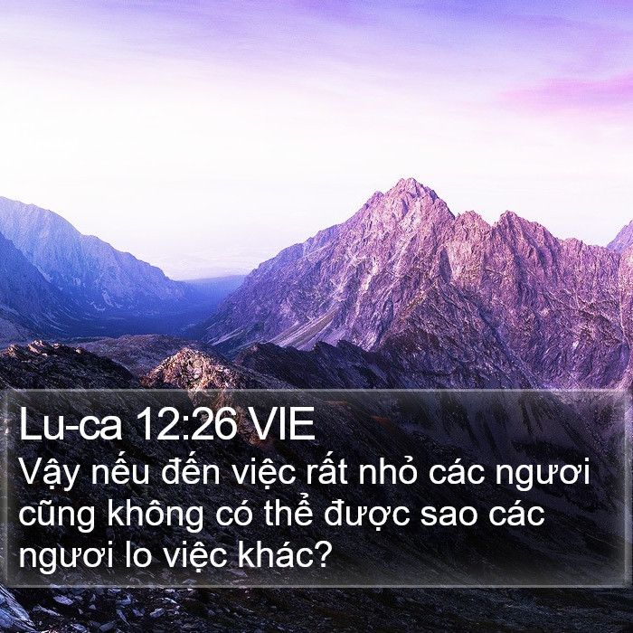 Lu-ca 12:26 VIE Bible Study