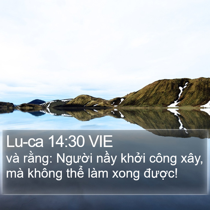 Lu-ca 14:30 VIE Bible Study