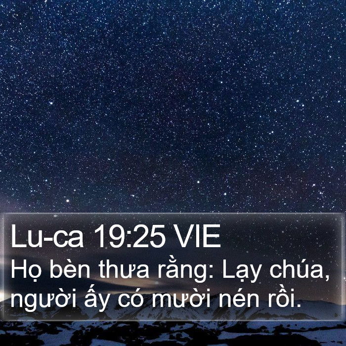 Lu-ca 19:25 VIE Bible Study