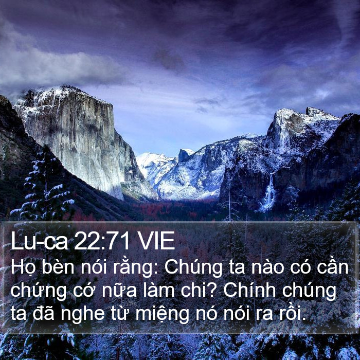 Lu-ca 22:71 VIE Bible Study