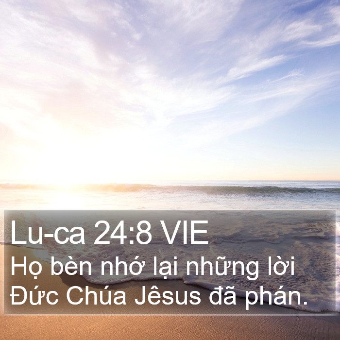 Lu-ca 24:8 VIE Bible Study