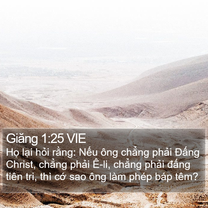 Giăng 1:25 VIE Bible Study