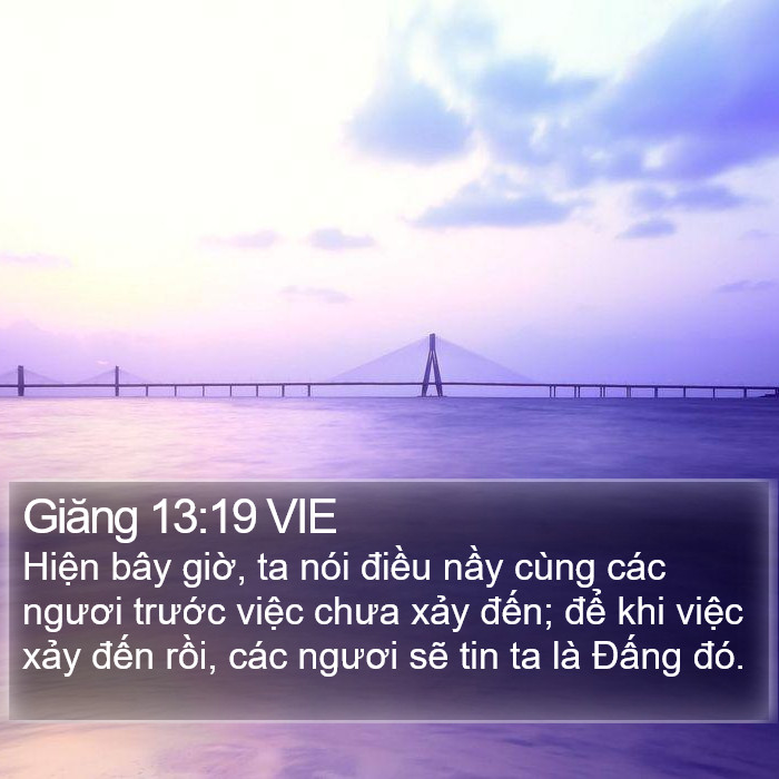 Giăng 13:19 VIE Bible Study