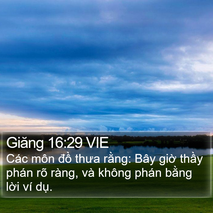 Giăng 16:29 VIE Bible Study