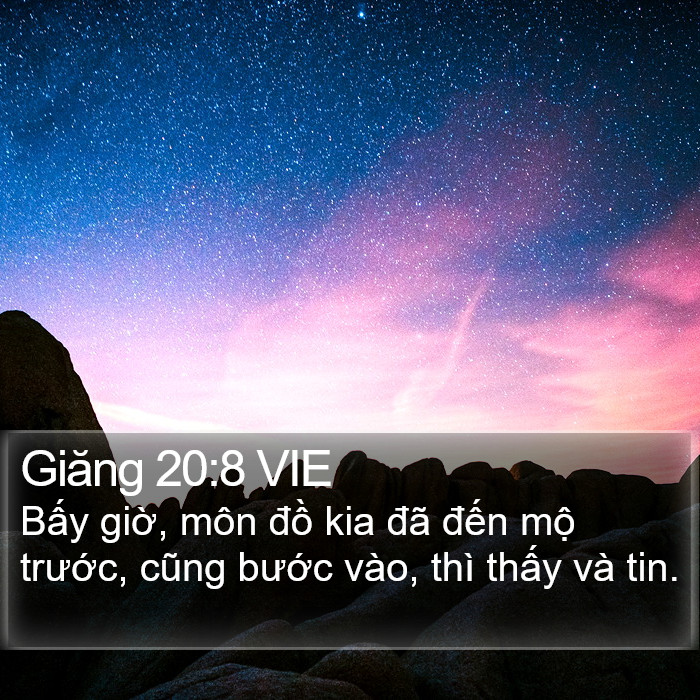 Giăng 20:8 VIE Bible Study