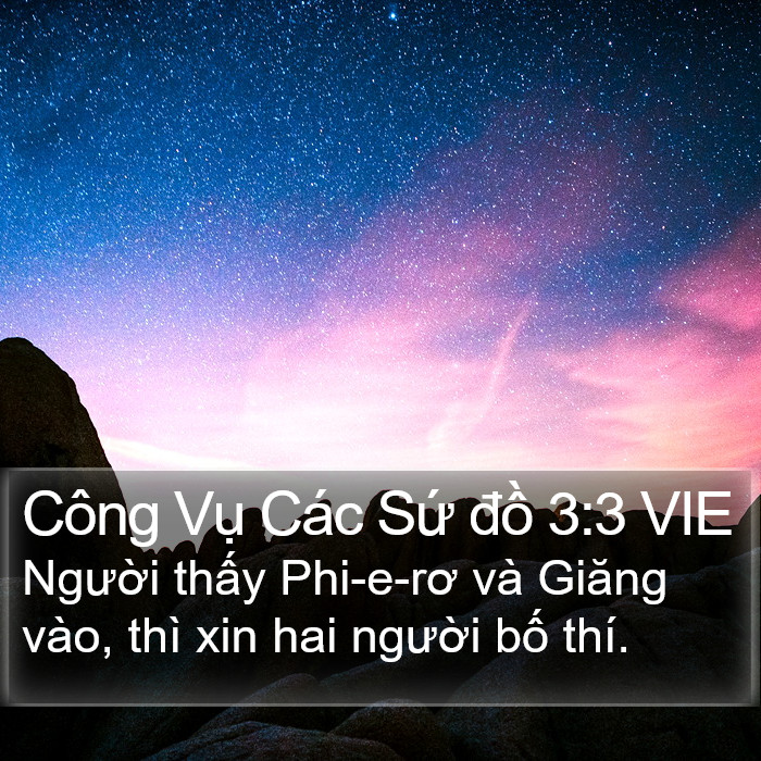Công Vụ Các Sứ đồ 3:3 VIE Bible Study