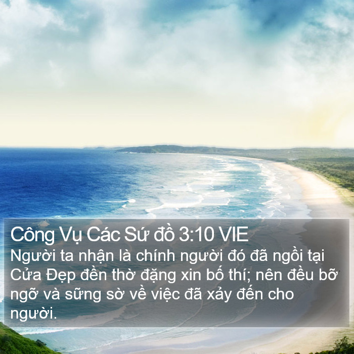 Công Vụ Các Sứ đồ 3:10 VIE Bible Study
