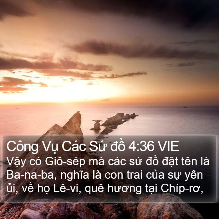 Công Vụ Các Sứ đồ 4:36 VIE Bible Study