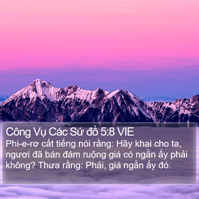 Công Vụ Các Sứ đồ 5:8 VIE Bible Study