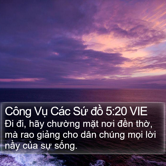 Công Vụ Các Sứ đồ 5:20 VIE Bible Study