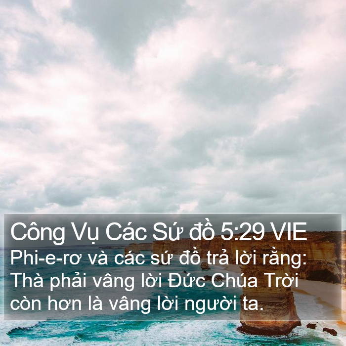 Công Vụ Các Sứ đồ 5:29 VIE Bible Study