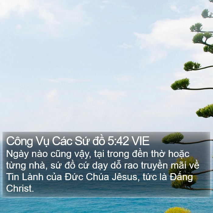 Công Vụ Các Sứ đồ 5:42 VIE Bible Study