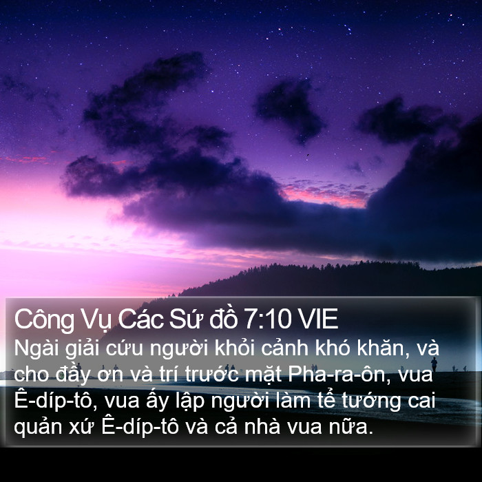 Công Vụ Các Sứ đồ 7:10 VIE Bible Study