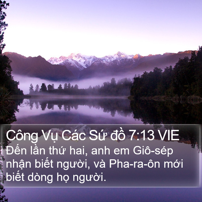 Công Vụ Các Sứ đồ 7:13 VIE Bible Study
