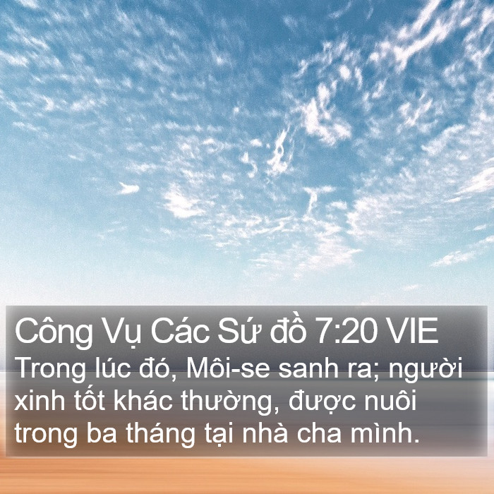 Công Vụ Các Sứ đồ 7:20 VIE Bible Study