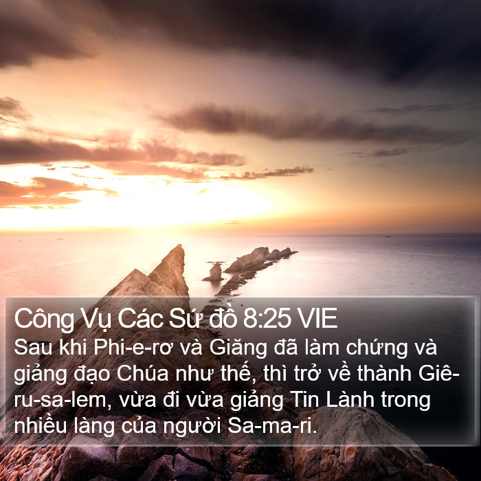 Công Vụ Các Sứ đồ 8:25 VIE Bible Study
