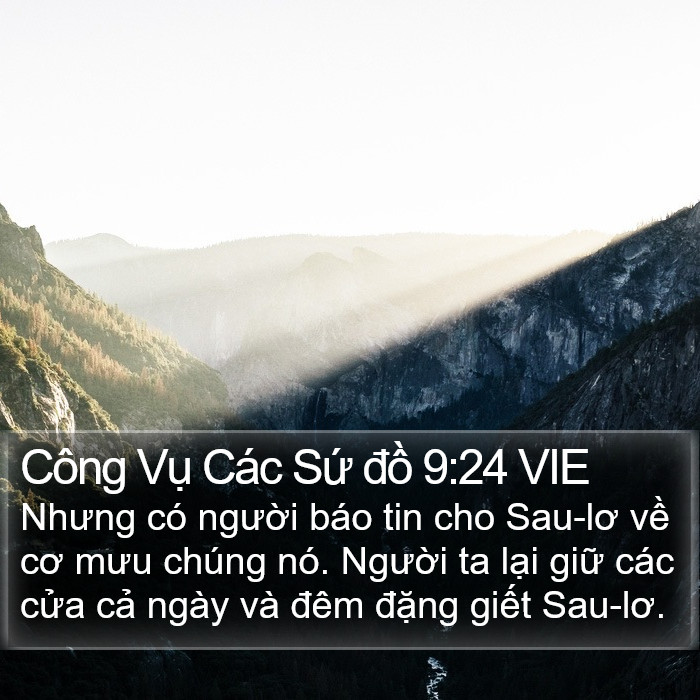 Công Vụ Các Sứ đồ 9:24 VIE Bible Study