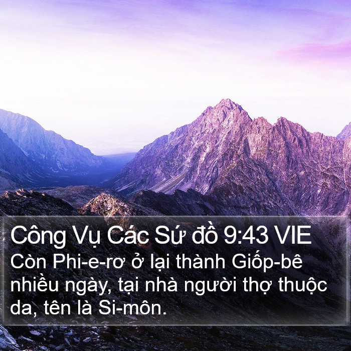 Công Vụ Các Sứ đồ 9:43 VIE Bible Study