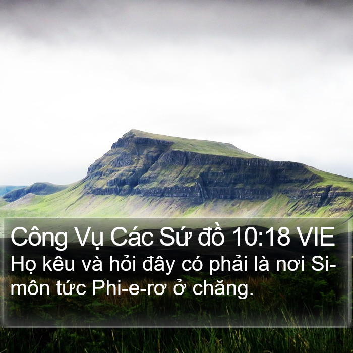 Công Vụ Các Sứ đồ 10:18 VIE Bible Study