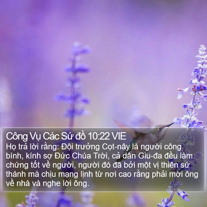 Công Vụ Các Sứ đồ 10:22 VIE Bible Study