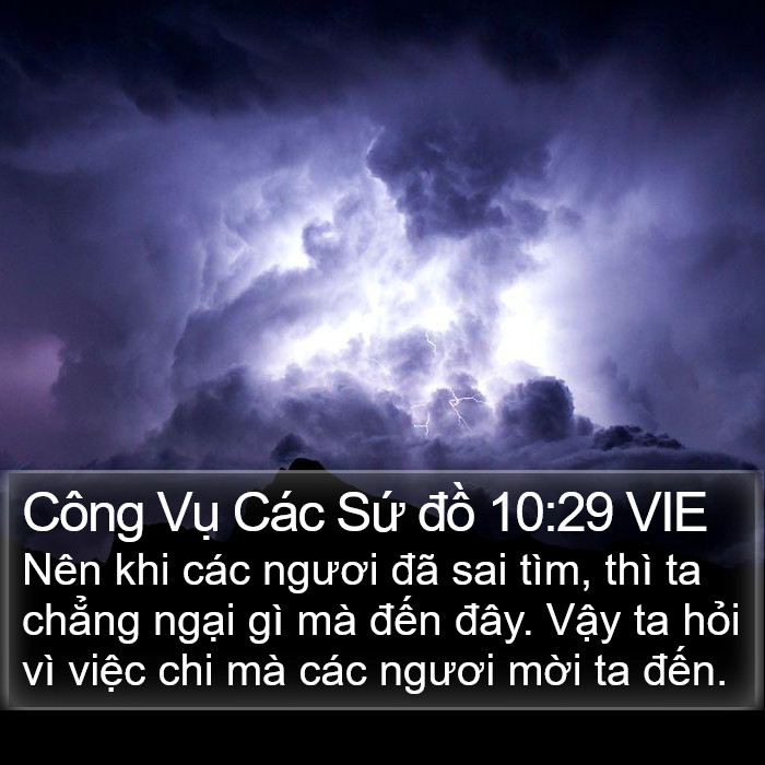 Công Vụ Các Sứ đồ 10:29 VIE Bible Study