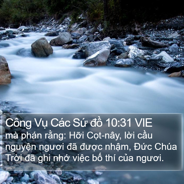 Công Vụ Các Sứ đồ 10:31 VIE Bible Study