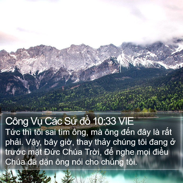 Công Vụ Các Sứ đồ 10:33 VIE Bible Study