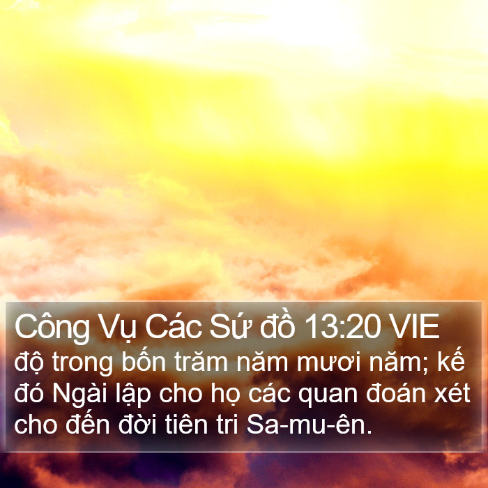 Công Vụ Các Sứ đồ 13:20 VIE Bible Study