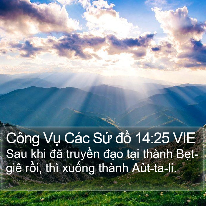 Công Vụ Các Sứ đồ 14:25 VIE Bible Study