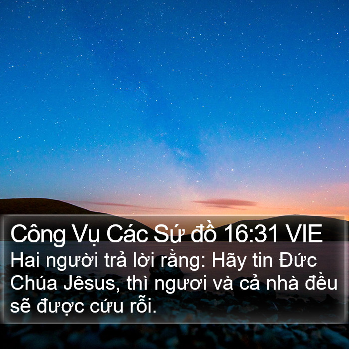 Công Vụ Các Sứ đồ 16:31 VIE Bible Study