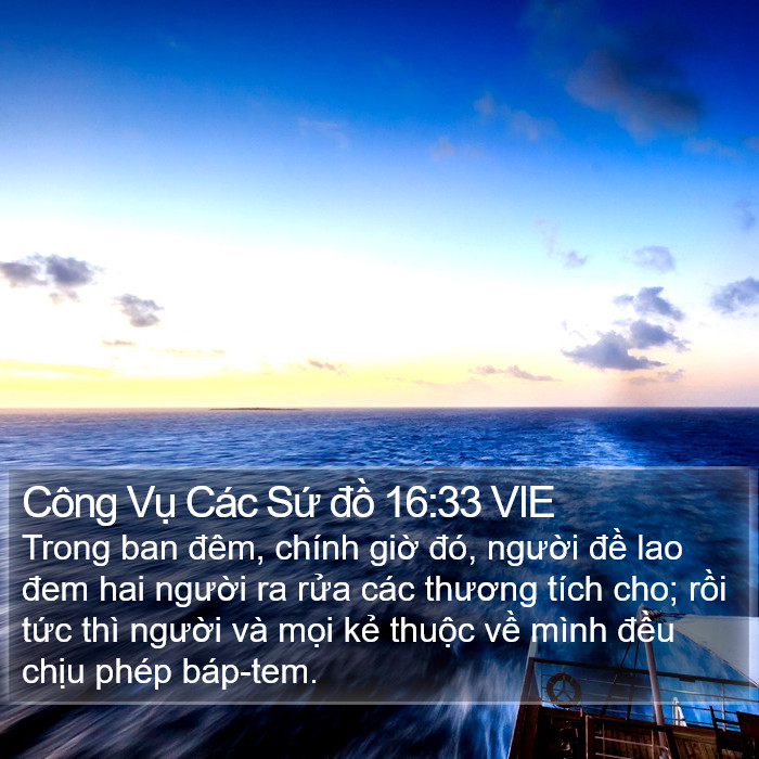 Công Vụ Các Sứ đồ 16:33 VIE Bible Study