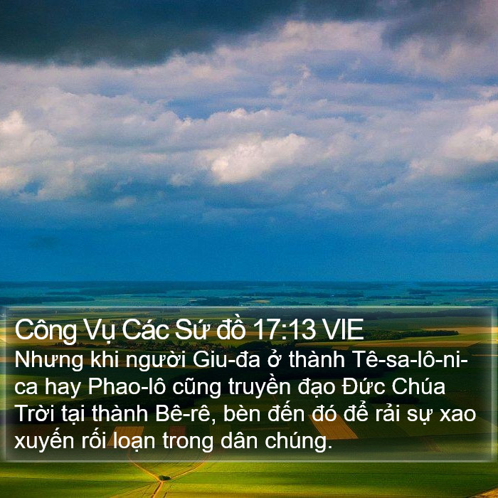 Công Vụ Các Sứ đồ 17:13 VIE Bible Study