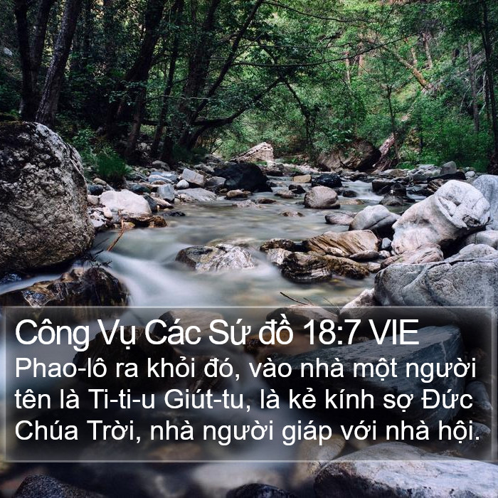 Công Vụ Các Sứ đồ 18:7 VIE Bible Study