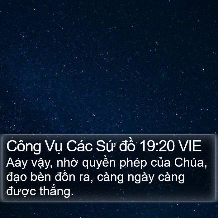 Công Vụ Các Sứ đồ 19:20 VIE Bible Study