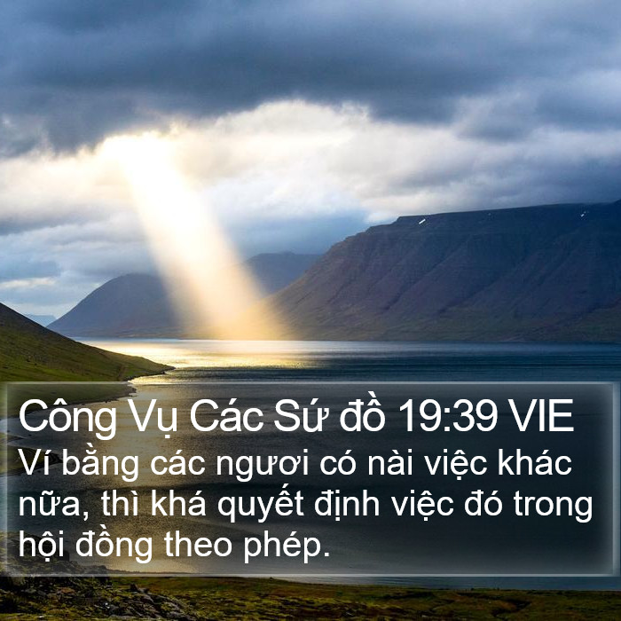 Công Vụ Các Sứ đồ 19:39 VIE Bible Study