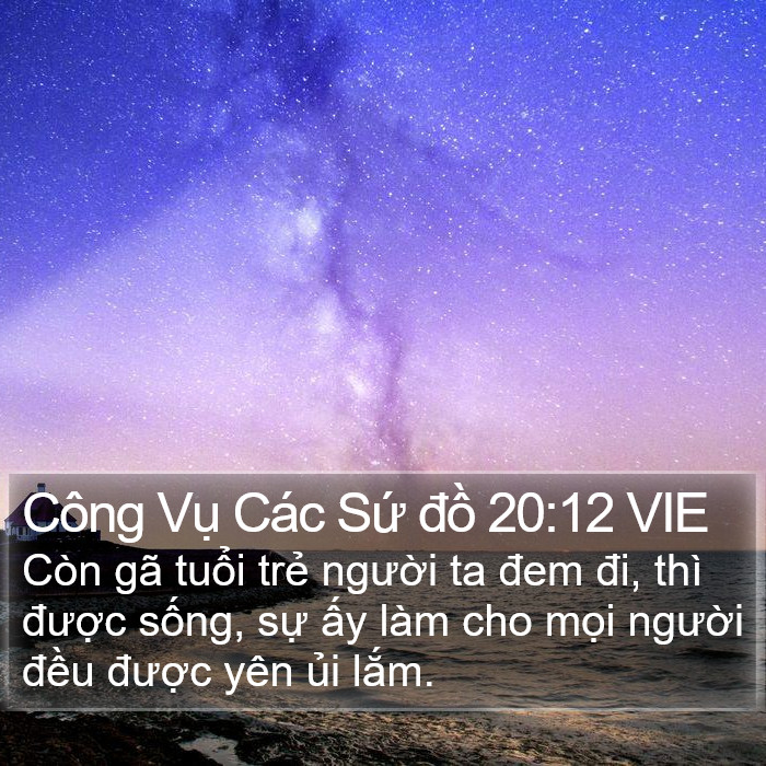 Công Vụ Các Sứ đồ 20:12 VIE Bible Study