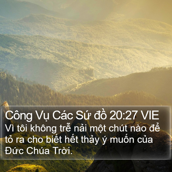Công Vụ Các Sứ đồ 20:27 VIE Bible Study