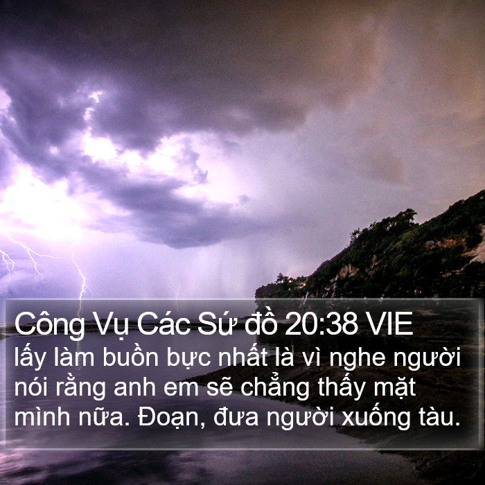 Công Vụ Các Sứ đồ 20:38 VIE Bible Study