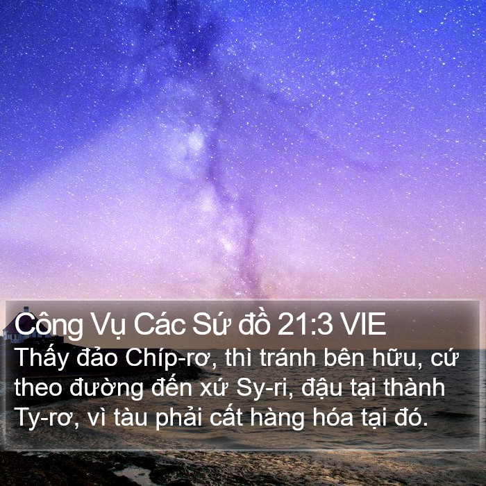 Công Vụ Các Sứ đồ 21:3 VIE Bible Study