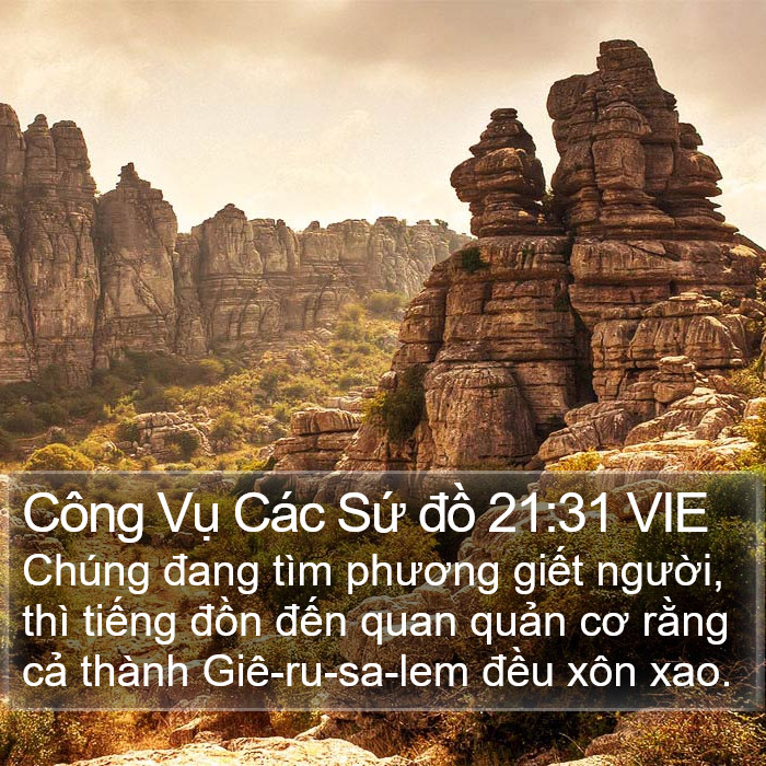 Công Vụ Các Sứ đồ 21:31 VIE Bible Study