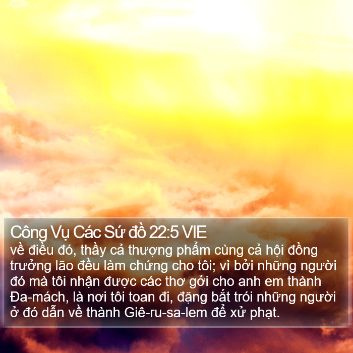 Công Vụ Các Sứ đồ 22:5 VIE Bible Study