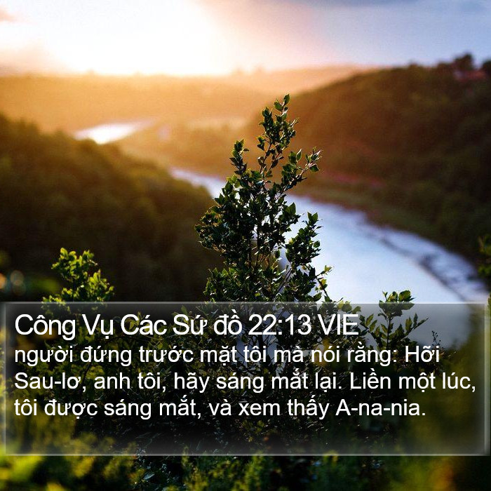 Công Vụ Các Sứ đồ 22:13 VIE Bible Study