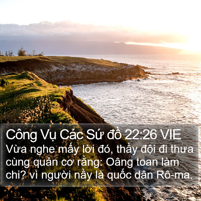 Công Vụ Các Sứ đồ 22:26 VIE Bible Study