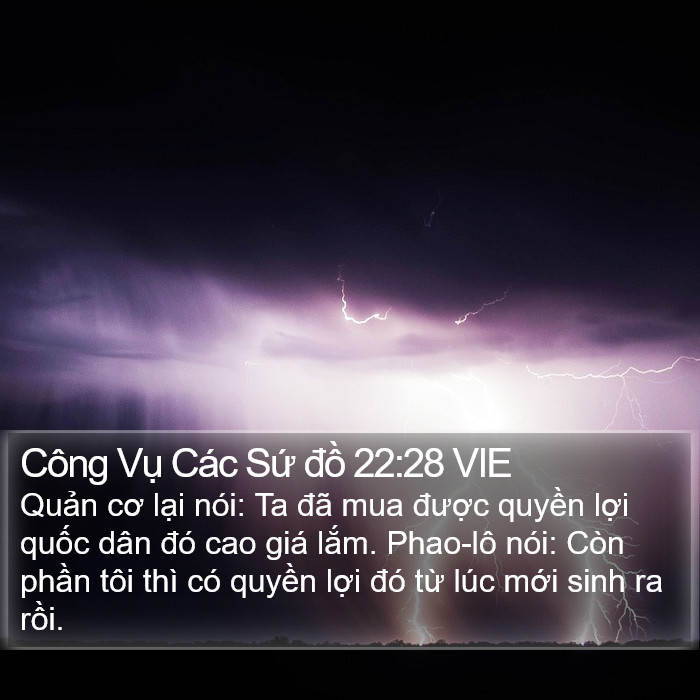 Công Vụ Các Sứ đồ 22:28 VIE Bible Study