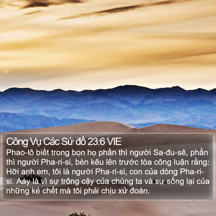 Công Vụ Các Sứ đồ 23:6 VIE Bible Study